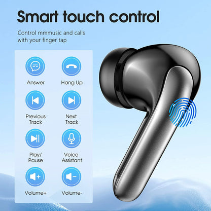 Headphones Wireless Bluetooth True Wireless Earbuds LED Power Display Earphones with Wireless Charging Case IPX5 Waterproof in-E