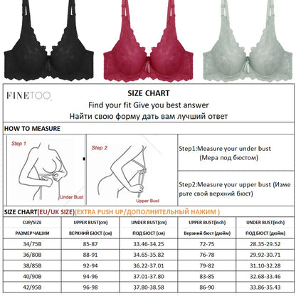 Sexy Lace Bras For Women Female Soft Underwear Push Up Bralette Comfort Brassiere Perspective Lace Bras Sexy Lingerie Low Cut