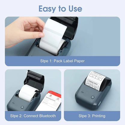 NIIMBOT B1 Label Maker Portable Handheld Thermal Printer Mini Barcode QR Code Sticker 20-50mm Paper Rolls Maker Cable Tag