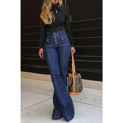 2024 Retro High Waist Bell-Bottom Jeans for Women