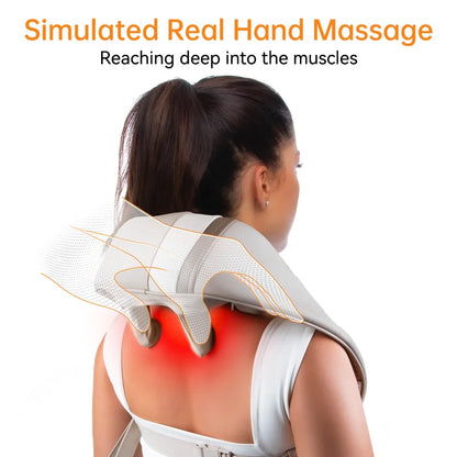 Mebak N1 Massager For Neck and Cervical Shoulder With Heating Massage Pillow for Back Legs Waist Muscle Kneading Massage Shawl