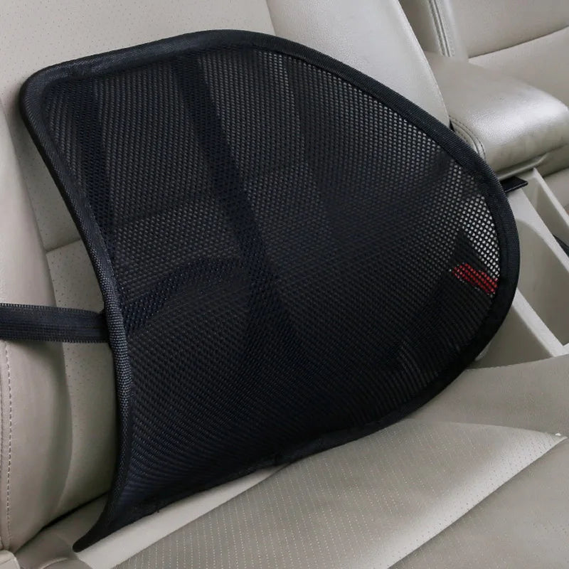 Car Seat Waist Cushion Office Chair Massage Back Lumbar Support Mesh Cushion Pad Black Mesh Back Lumbar Cushion for Car Driver