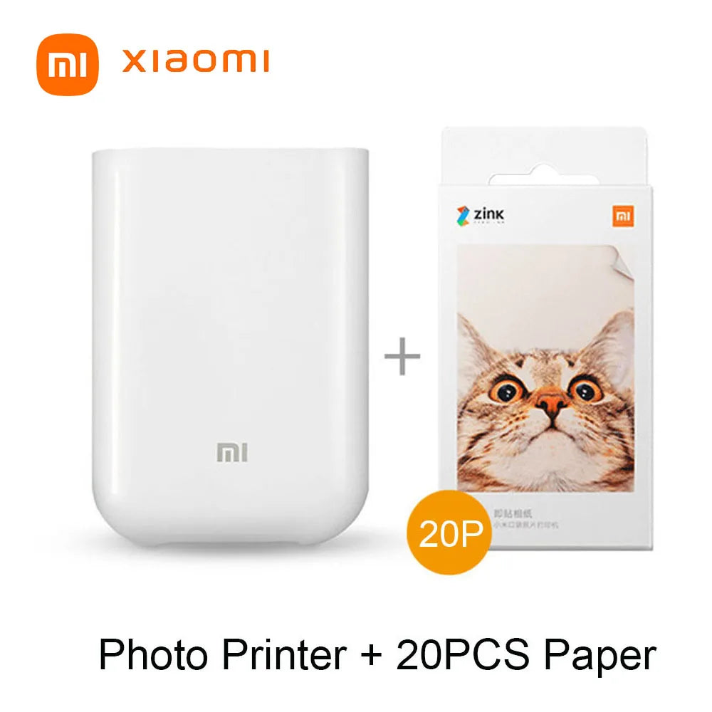 Xiaomi Mijia AR Pocket Printer Bluetooth 5.0 Portable Travel Mini Pocket Printer/Printer Paper set Sharing Inkless Printing