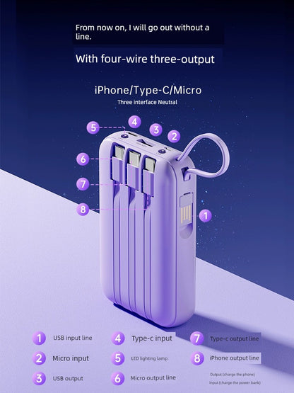 Xiaomi MAh Portable Data Cable Three-in-One Power Bank