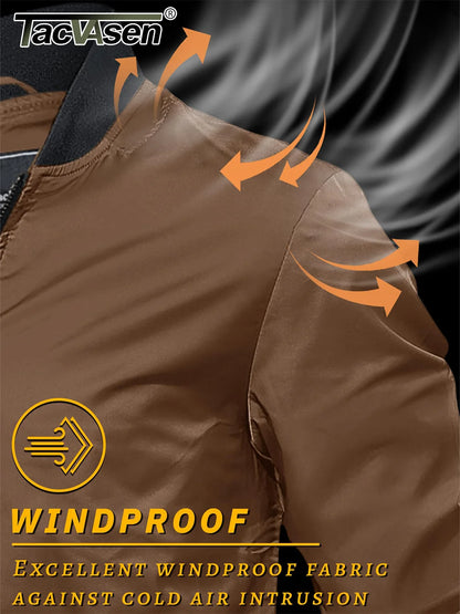 TACVASEN Lightweight Bomber Jackets Mens Waterproof Casual Jacket Outdoor Basketball Jakcets Coats With Pocket Windbreaker