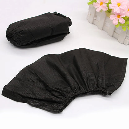 100-Pack Black Non-Slip Disposable Shoe Covers for Indoor & Outdoor Use