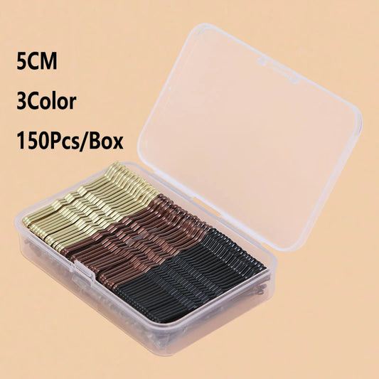 50-150 Pcs Wave Bobby Pins for Weddings | Gold & Black Hair Clips