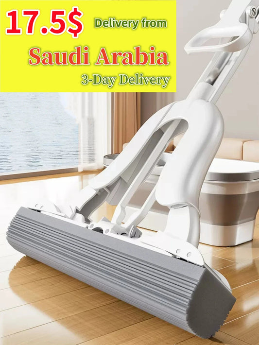 Ramadan offers for a limited time Sponge Mop System with Collapsible Mop Bucket Home Tile Floor Bathroom Cleaning Tool