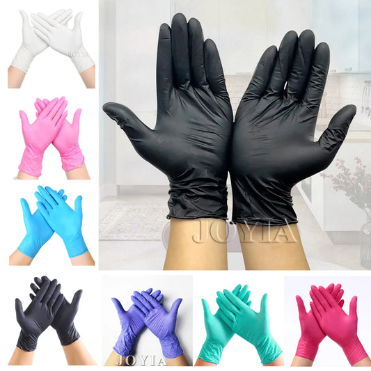 Black Nitrile Gloves - Latex & Powder Free, Multiple Sizes, 20-100pcs for Work, Kitchen, Tattoo