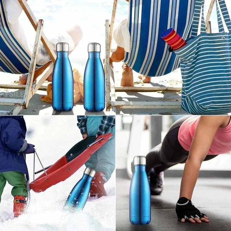 Insulated Stainless Steel Water Bottle - 350/500/750/1000ml - Hot & Cold Thermos