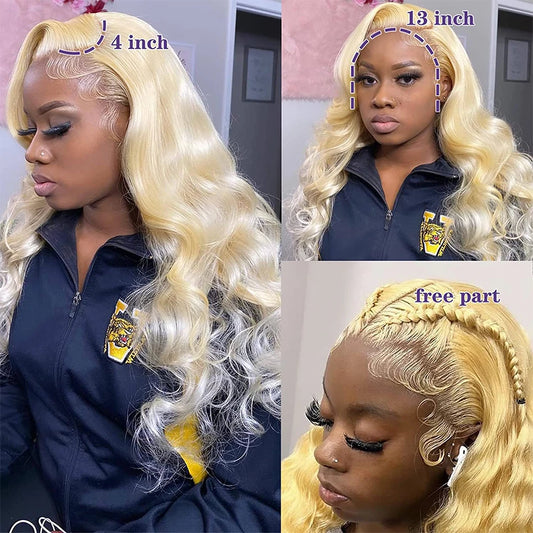 613 Blonde HD Lace Front Wig Human Hair Body Wave Glueless 13X6/13X4