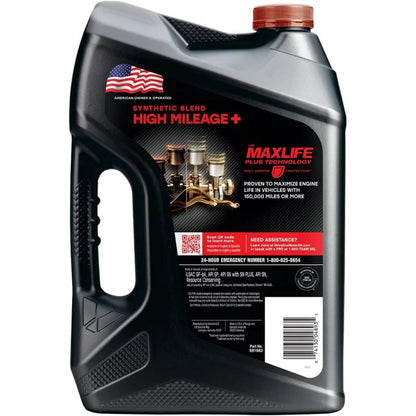 High Mileage 150K with Maxlife Plus Technology MotorSAE 10W-30 5 QT, of 3
