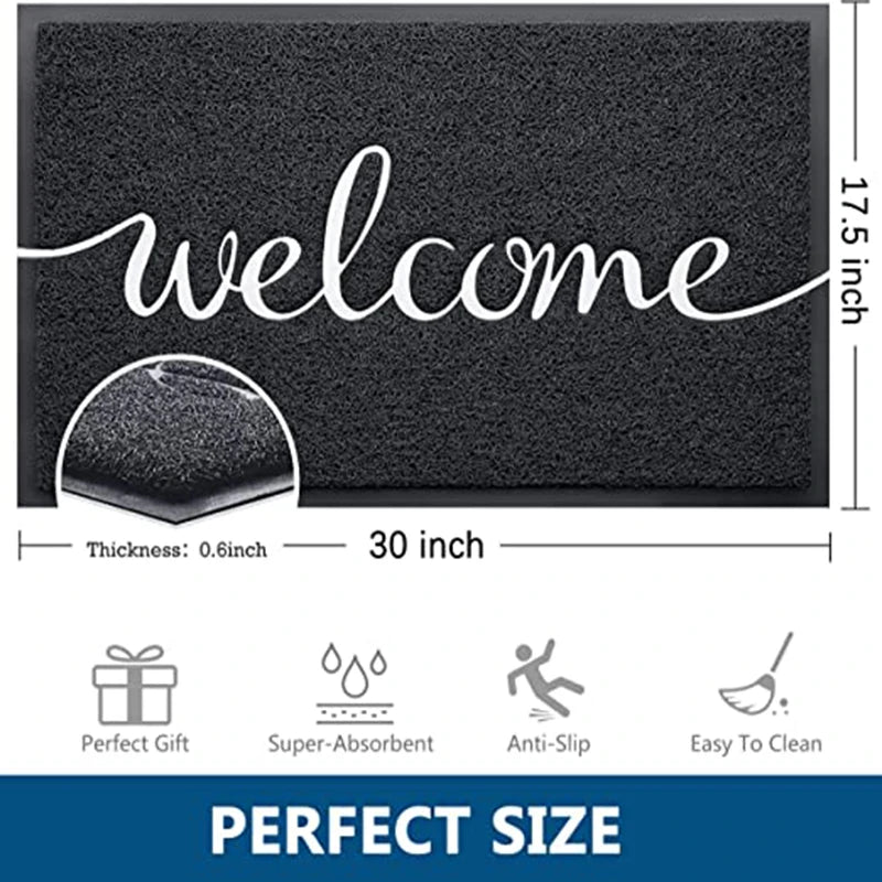 Hello Outdoor Welcome Mat Outdoor/Indoor Entrance Doormat Carpet Home Entrance Outdoor Mat Front Porch Trim 30 "x17.5"，home rugs