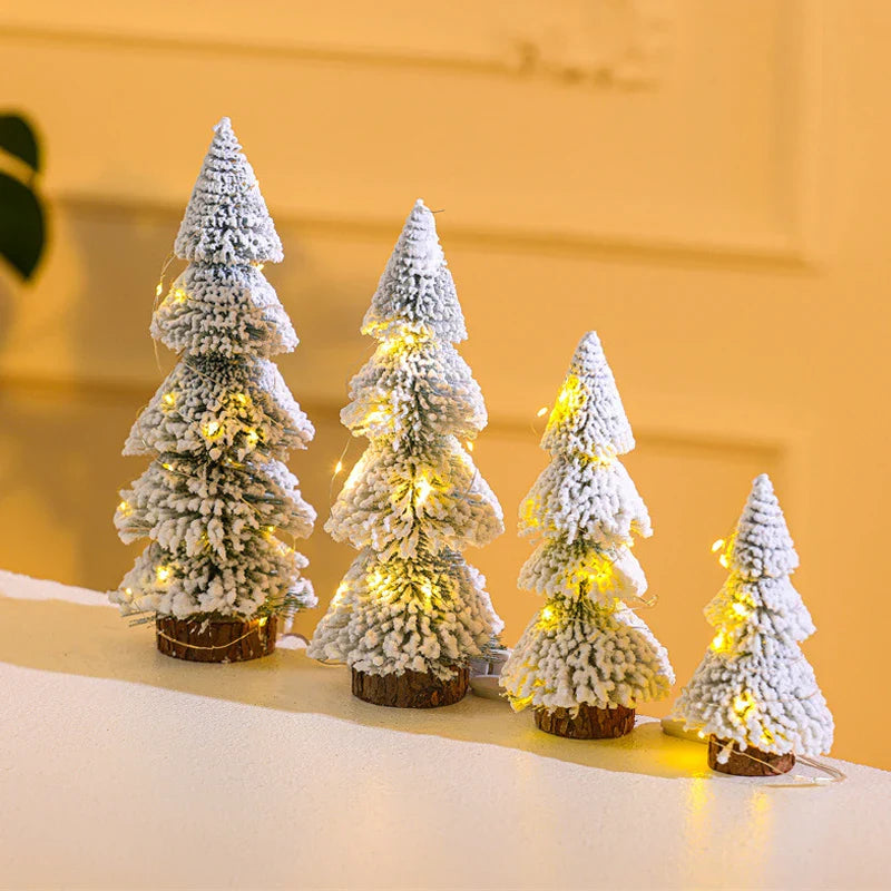 light flock cedar tree realistic tabletop pine tree diy christmas