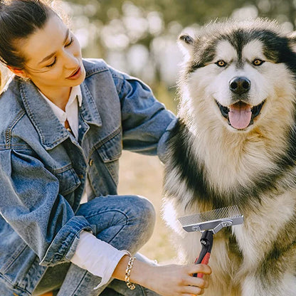 Large Dog Grooming Brush Long Hair Cats Rake Pet Brush With Non-slip Handle Steel Pins Comb For Golden Retriever Husky Shepherd