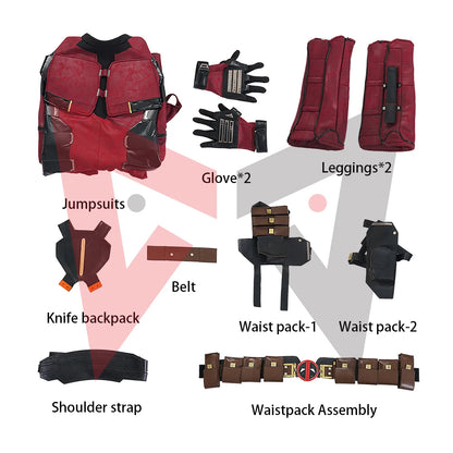 New Deadpooling 3 Cosplay Costume Wade Wilson Jumpsuit & Belt Set - Movie Anti-Hero Suit for Halloween | tonyfinger store