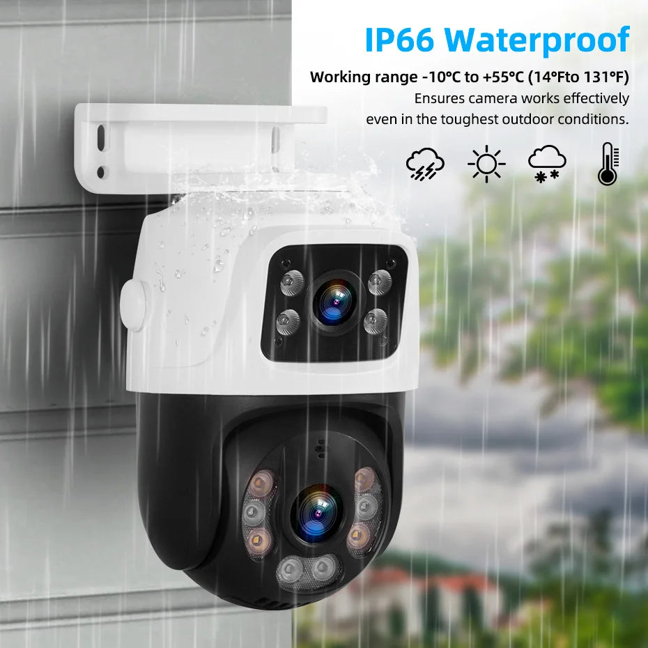 KERUI 6MP Dual Lens PTZ POE IP Camera - Outdoor CCTV Security