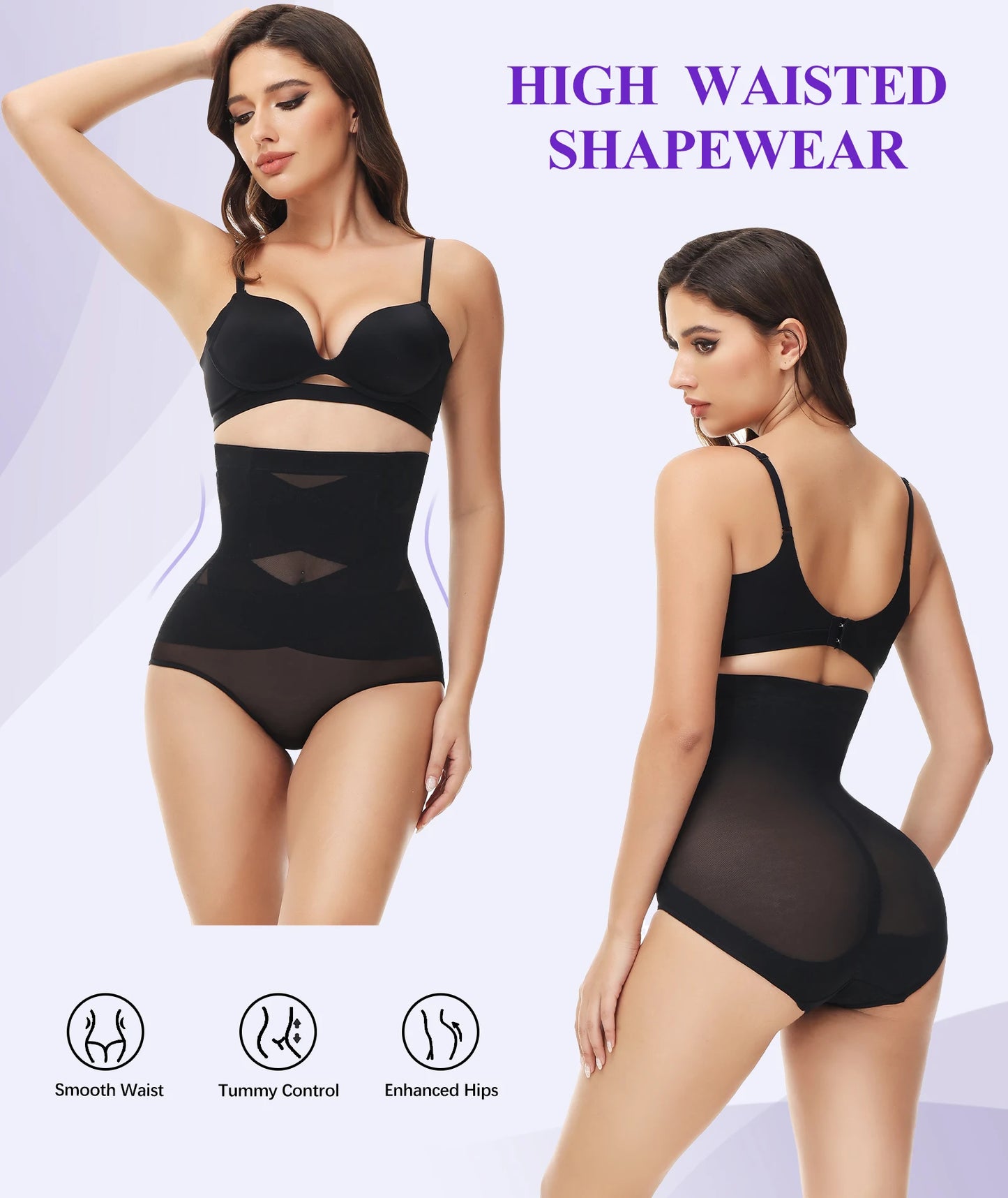 Shapewear for Women Tummy Control Panties Comfy Compression Body Shaper High Waisted Slimming Underwear Knicker with Butt Lifter