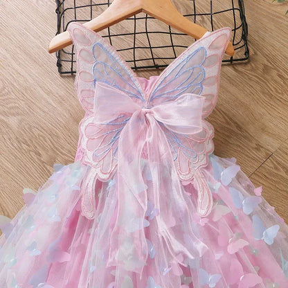 Baby Girls Summer Fairy Dress with Butterfly Wings