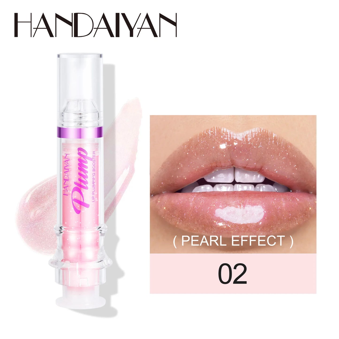 Handaiyan Lip Plumping Glitter Lipstick - Waterproof & Moisturizing