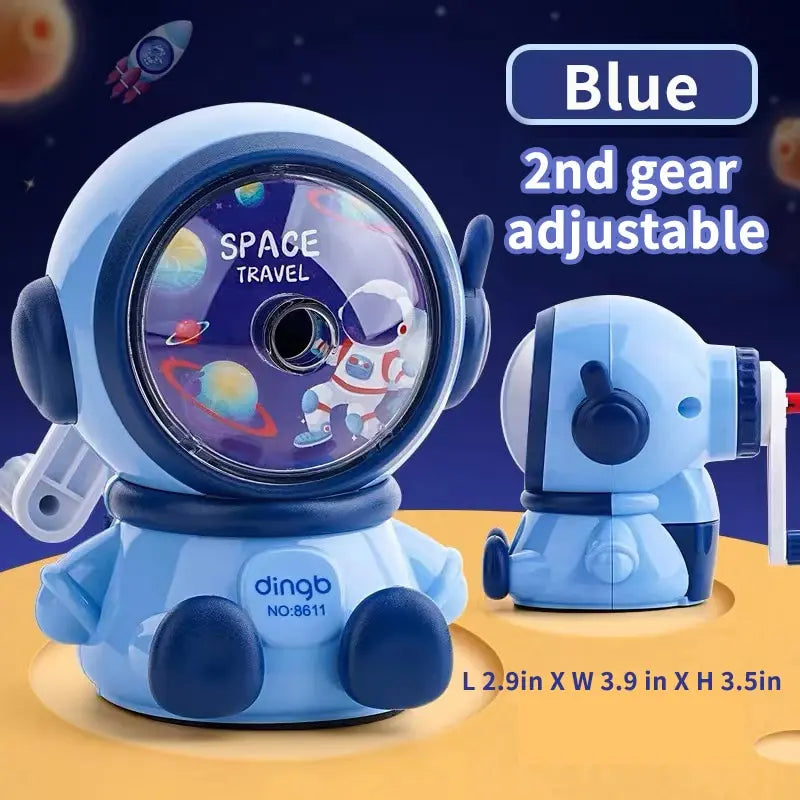 Astronaut Cartoon Pencil Sharpener | Hand Crank Manual Sharpener for Students & Professionals | Cute Pencil Cutter for School | tonyfinger store