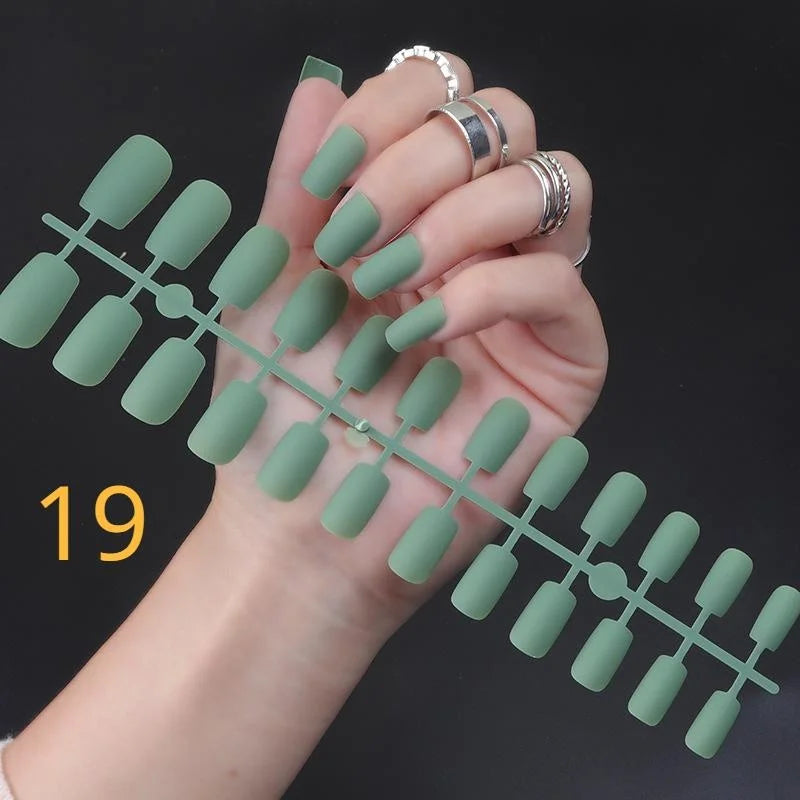 1PCS Matte False Nails | Square Head Press-On Nails | Frosted Full Cover Detachable Artificial Fingernails | Ballerina Style | No Glue | tonyfinger store