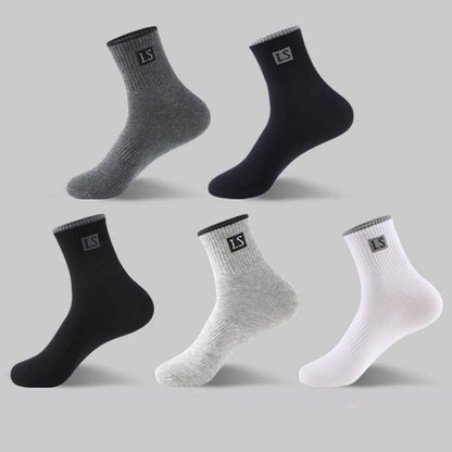 10Pcs (5 Pairs) High-Quality Men’s Cotton Socks | Breathable, Sweat-Absorbent, Deodorant | Middle Tube Crew Socks | tonyfinger store