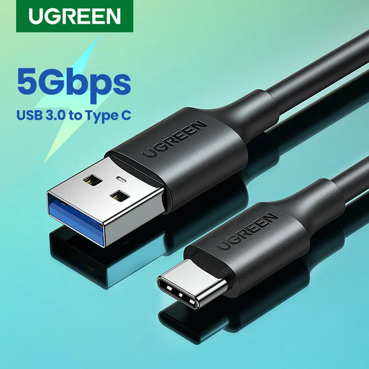 UGREEN USB C Cable 5Gbps USB3.0 A to USB C for iPad Pro Samsung Galaxy S24 for Switch M2 SSD NVME USB3.0 Super Speed Data Cable