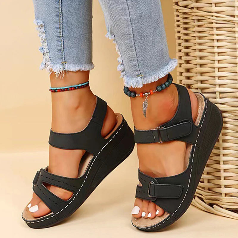 Summer Shoes Women Sandals Open Toe Walking Shoes Party Ladies Shoes Wedge Sandals Ladies Beach Footwear Female Women Sandal