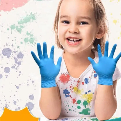 “Kids Disposable Nitrile Gloves (Ages 5-15) - Latex-Free, Multipurpose for Crafts, Food Service, School Activities