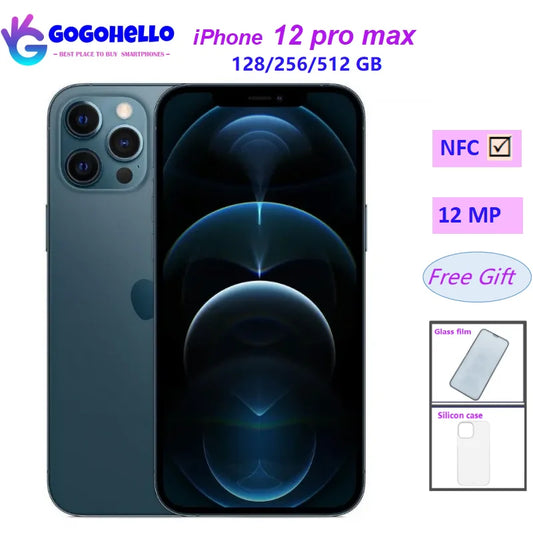 Buy Apple iPhone 12 Pro Max 128GB/256GB/512GB Unlocked | 96% Like New | 5G Smartphone with Face ID & NFC | Free Gifts | tonyfinger store