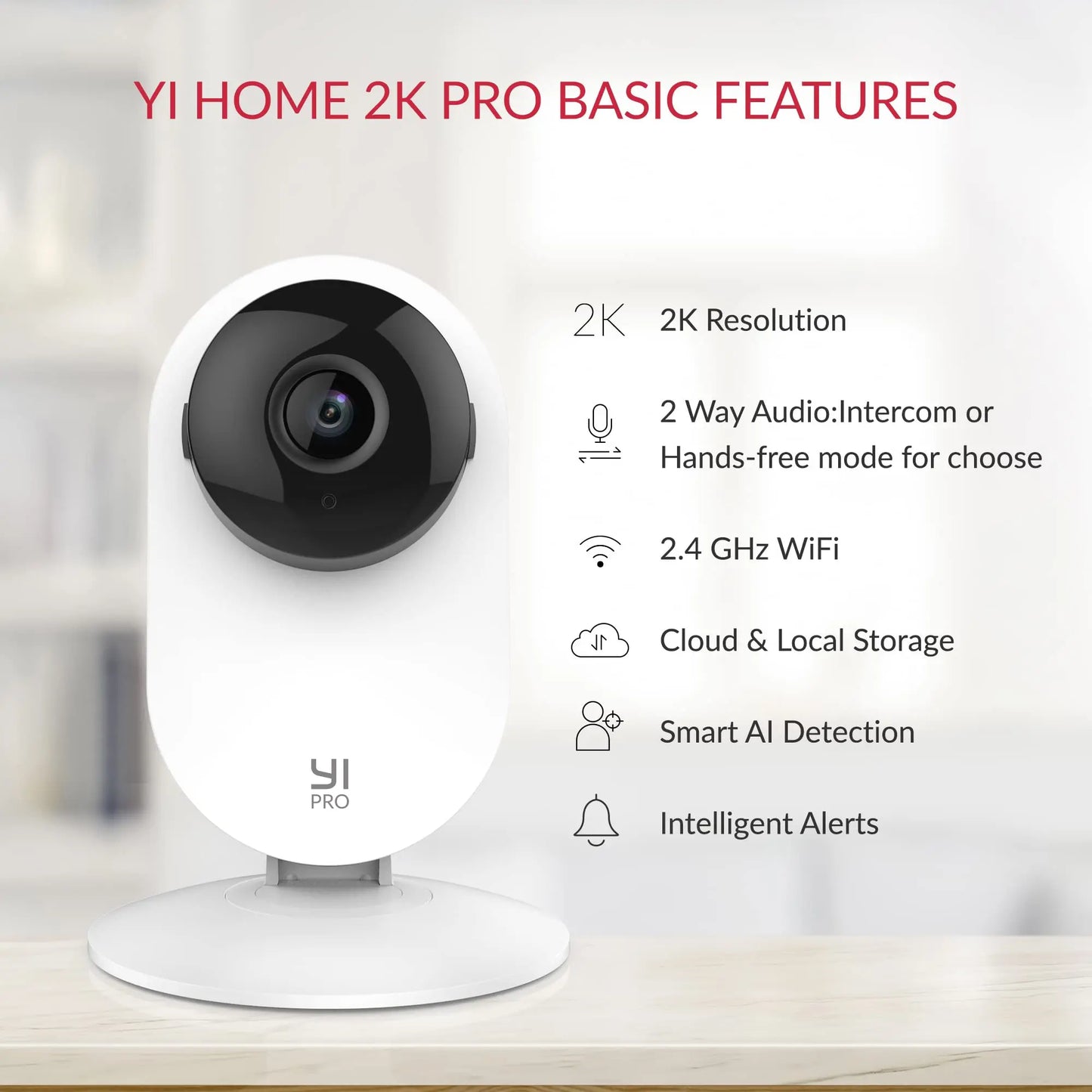 YI Pro 3pcs 2K 3MP Wifi Home Camera Kit Smart Video with Motion Detection Security Protection Surveillance System Pet IP Cam