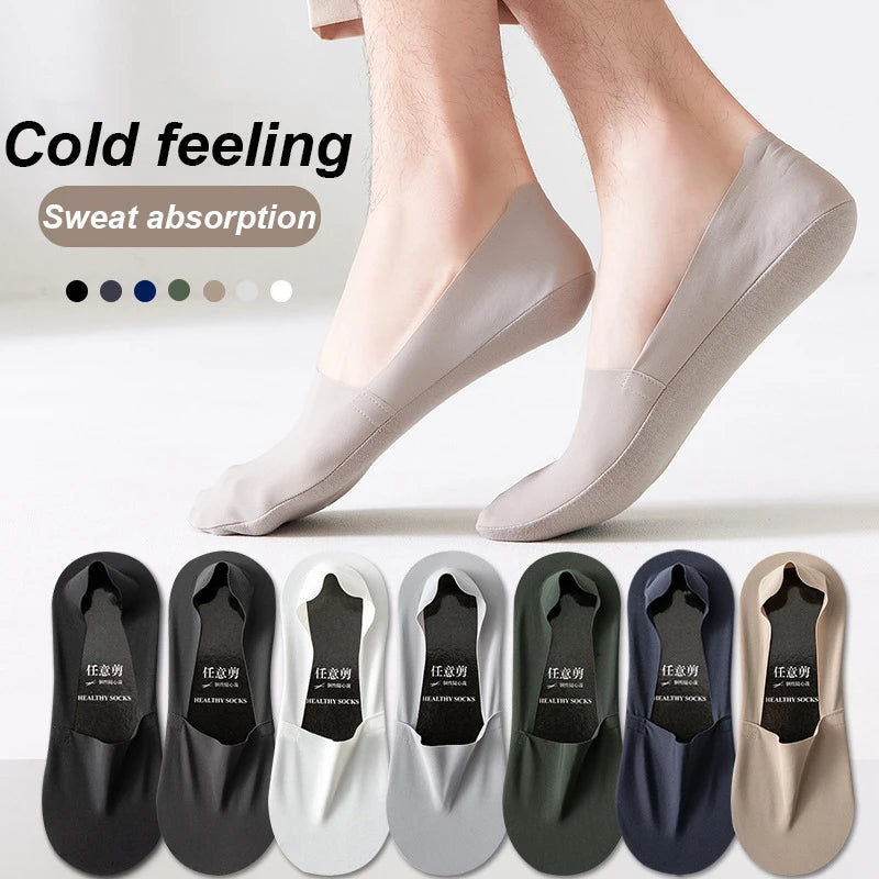 Brand Men Invisible Socks Low Cut Sock Breathable Silicone Non-slip Comfortable Cotton Bottom High Quality Matching Casual Socks