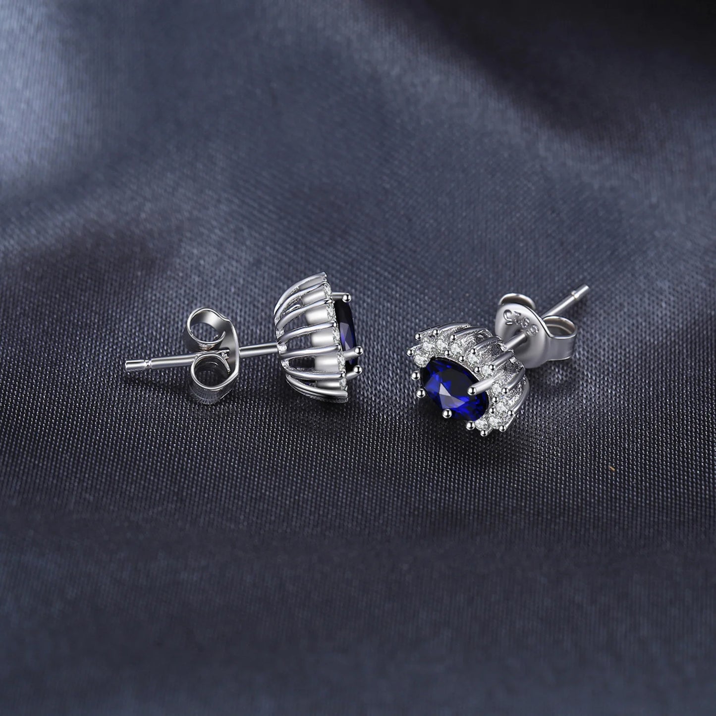 JewelryPalace Created Blue Sapphire Ruby 925 Sterling Silver Stud Earrings Natural Amethyst Garnet Peridot Topaz Princess Diana