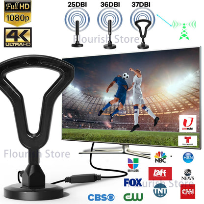 6000 Miles 36DBI Upgraded TV Antenna | Digital HD Indoor HDTV 1080P 4K Antenna with Magnetic Base | tonyfinger store