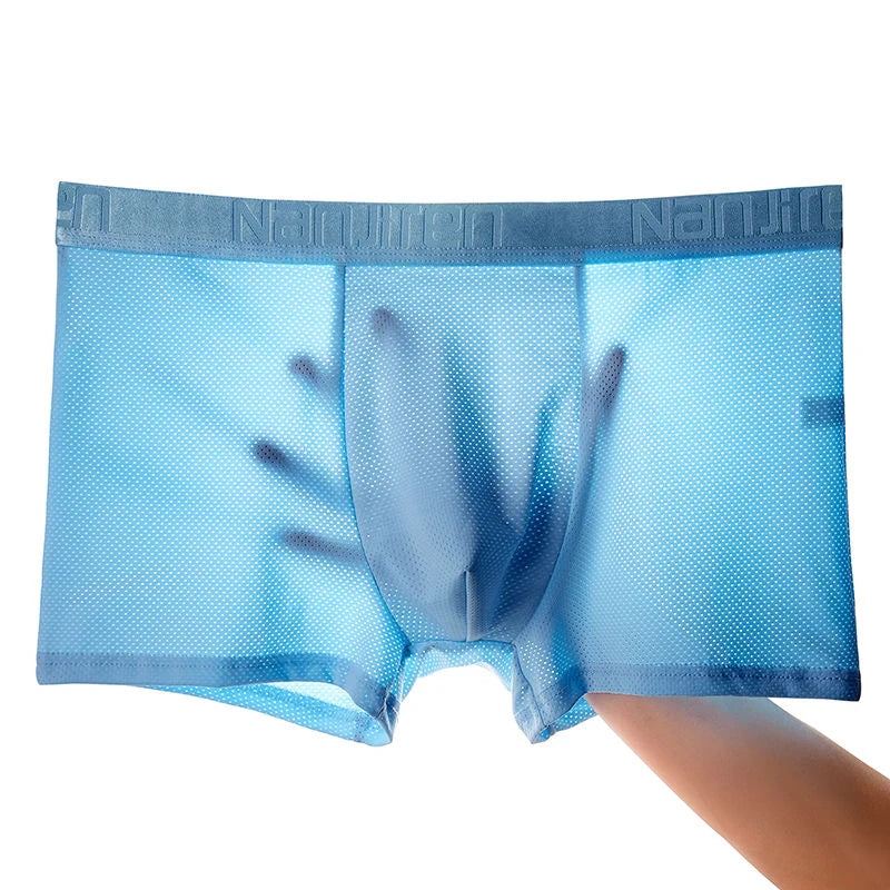 4pcs Ice Silk Mesh Boxer Shorts for Men | Breathable, Cool, Slim Fit Bamboo Lingerie | Sizes L-6XL | Wholesale Available | tonyfinger store