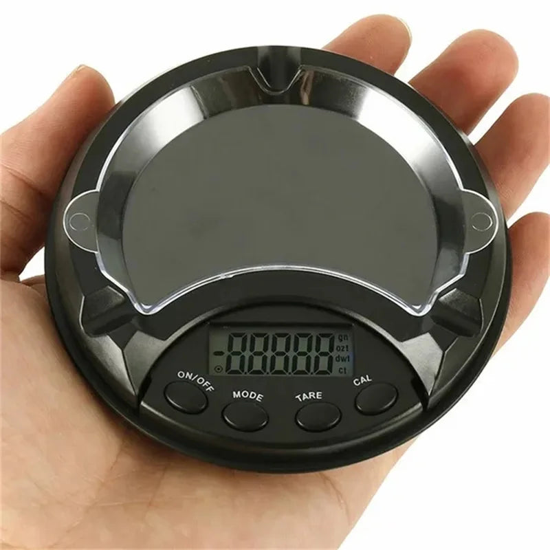 Portable Mini Pocket Ashtray Scale Dual-use 0.01-500g Compact Digital LCD Weigh Electronic Measure Electronic Jewelry Scale