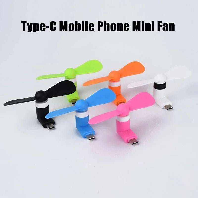 Portable Type-C Mini Fan for Mobile - USB Cooling Gadget