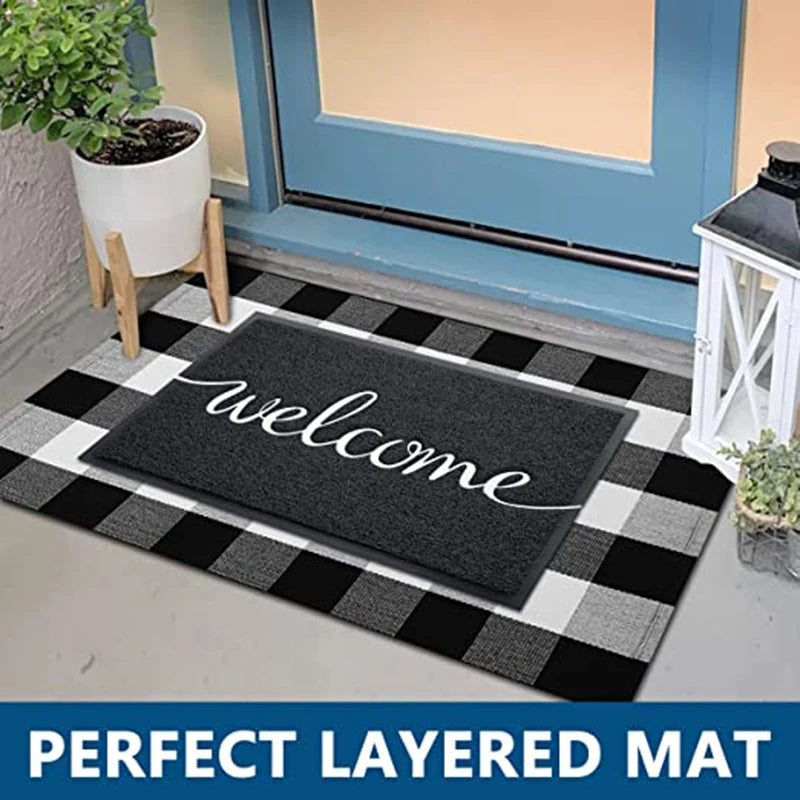 Hello Outdoor Welcome Mat Outdoor/Indoor Entrance Doormat Carpet Home Entrance Outdoor Mat Front Porch Trim 30 "x17.5"，home rugs