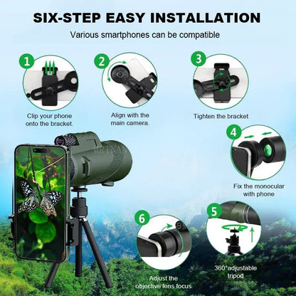 80x100 Portable Zoom HD 5000M Telescope Folding Long Distance Mini Powerful Telescope for Hunting Sports Outdoor Camping Travel