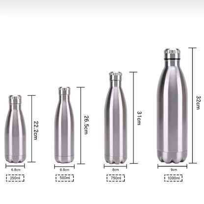 Insulated Stainless Steel Water Bottle - 350/500/750/1000ml - Hot & Cold Thermos