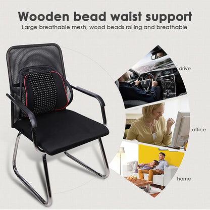 Car Seat Waist Cushion Office Chair Massage Back Lumbar Support Mesh Cushion Pad Black Mesh Back Lumbar Cushion for Car Driver