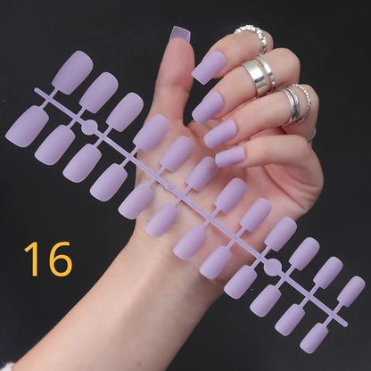 1PCS Matte False Nails | Square Head Press-On Nails | Frosted Full Cover Detachable Artificial Fingernails | Ballerina Style | No Glue | tonyfinger store