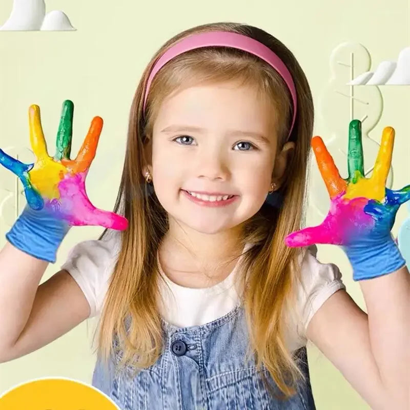 “Kids Disposable Nitrile Gloves (Ages 5-15) - Latex-Free, Multipurpose for Crafts, Food Service, School Activities