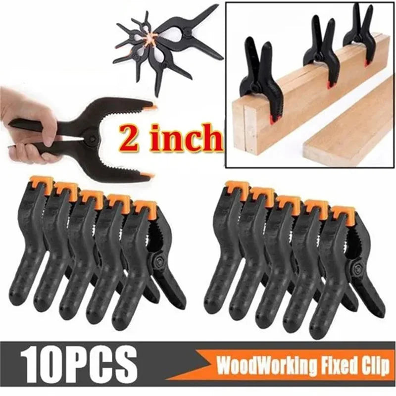 10/5 Pack 2” Nylon Woodworking Clamps - Adjustable Spring Clips