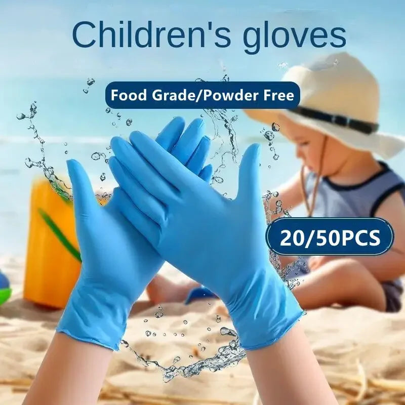 “Kids Disposable Nitrile Gloves (Ages 5-15) - Latex-Free, Multipurpose for Crafts, Food Service, School Activities