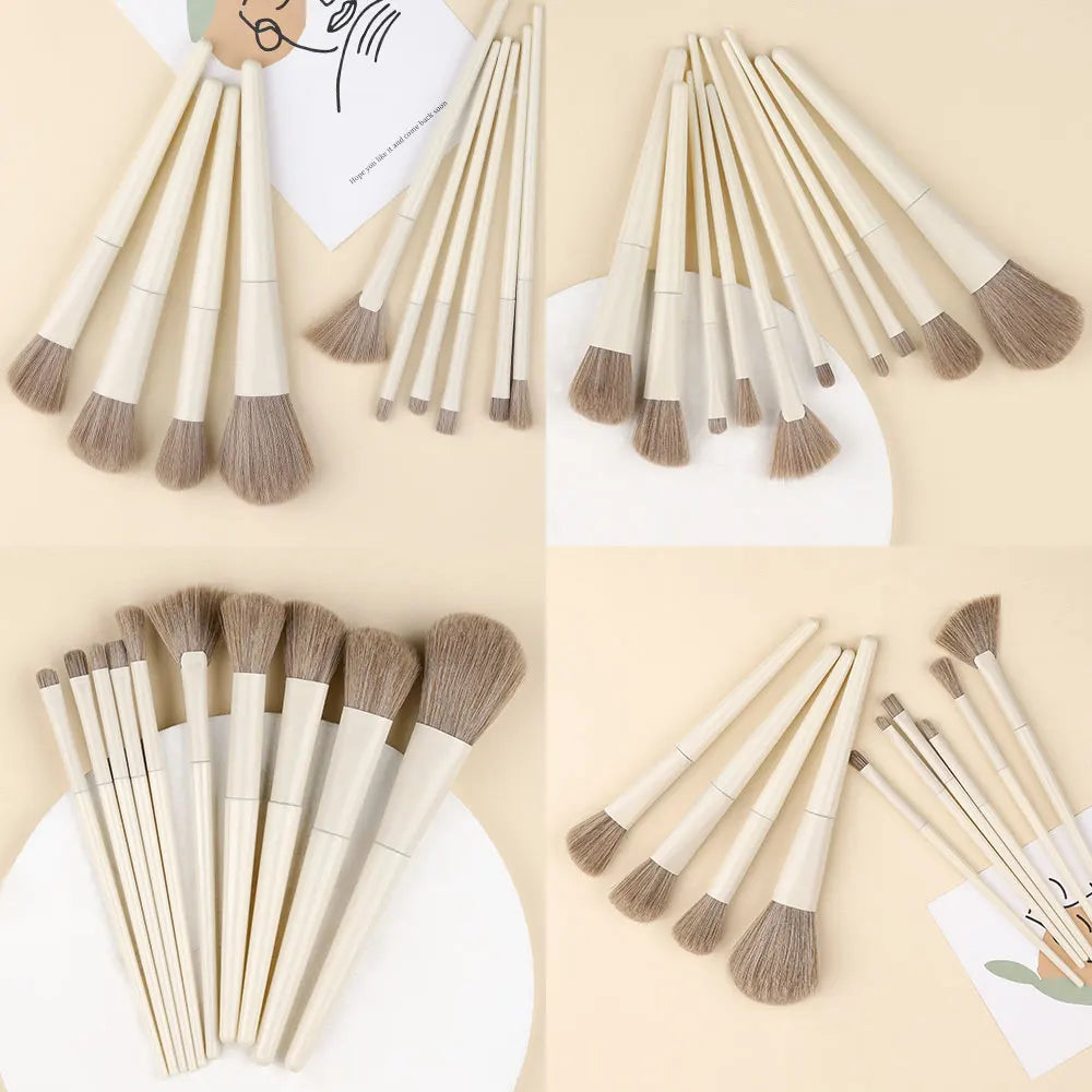 10/13PCS Fluffy Soft Makeup Brushes Set - Eye Shadow, Blush, Highlighter, Foundation & Contour | Tonyfinger Store