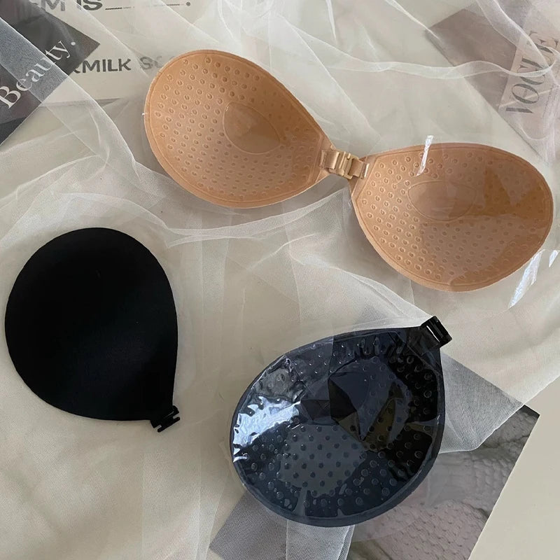 Invisible Strapless Bra Pad Women One-piece Push Up Brassiere Underwear Lingerie Sexy Breast Petals Adhesive Stick Bralette