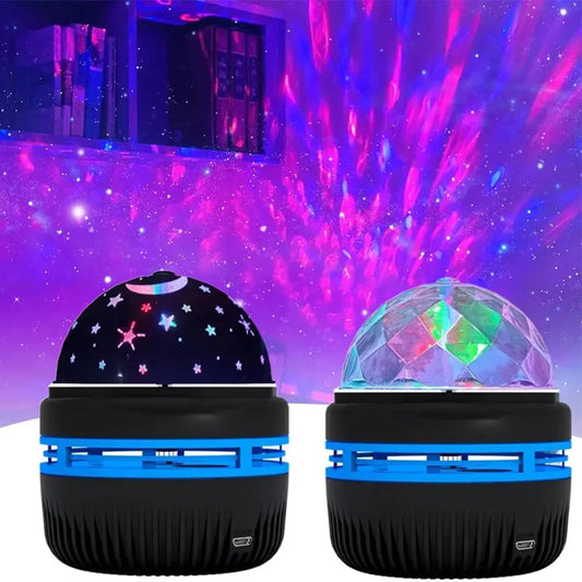 Starry Sky Lamp USB LED NightLights Galaxy Projector Mini Party KTV Birthday Dancing Disco Stage Home Decor Colorful Auto Rotate