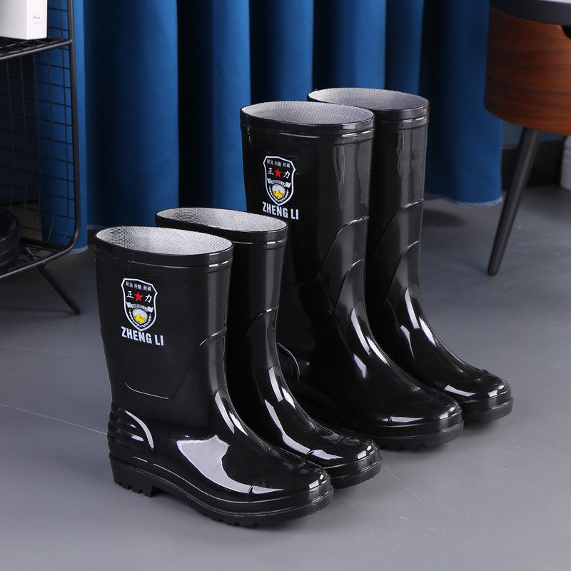 Low Ankle Spring and Summer Single-Layer Fleece-Lined Outwear Wear-Resistant Rain Boots